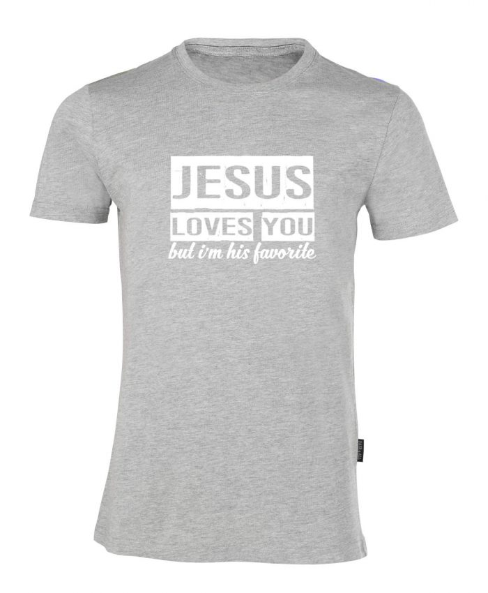 Jesus loves you but I'm his favorite - Bio-Shirt Männer rundhals – Bild 2