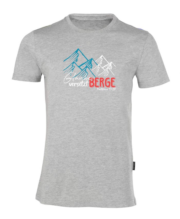 Glaube versetzt Berge - Matthäus 17, 20 - Bio-Shirt Männer rundhals – Bild 2