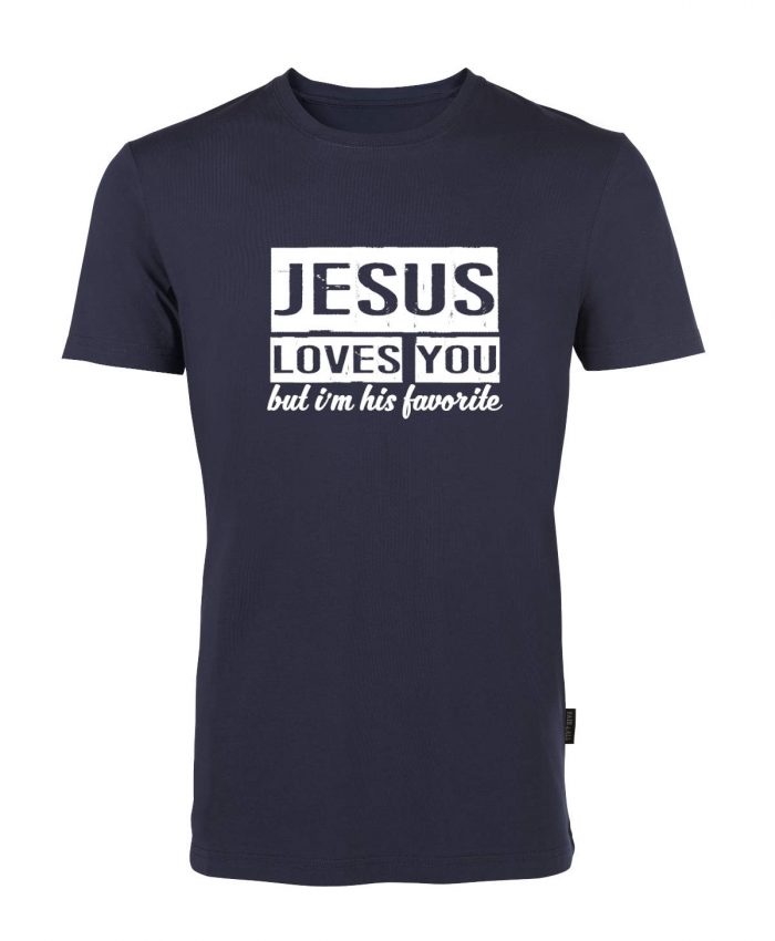 Jesus loves you but I'm his favorite - Bio-Shirt Männer rundhals – Bild 1