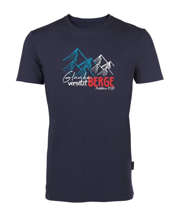 Glaube versetzt Berge - Matthäus 17, 20 - Bio-Shirt Männer rundhals – Bild 4