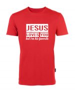 Jesus loves you but I'm his favorite - Bio-Shirt Männer rundhals – Bild 3