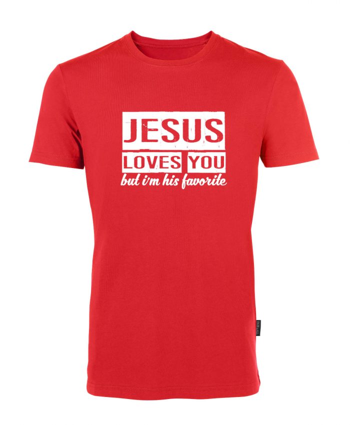 Jesus loves you but I'm his favorite - Bio-Shirt Männer rundhals – Bild 3