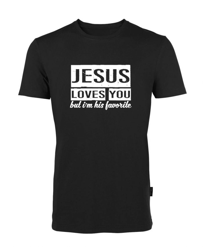 Jesus loves you but I'm his favorite - Bio-Shirt Männer rundhals – Bild 5