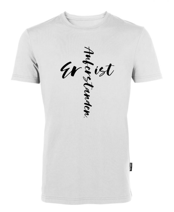 Er ist auferstanden - Kreuz Motiv - Bio-Shirt Männer rundhals – Bild 4