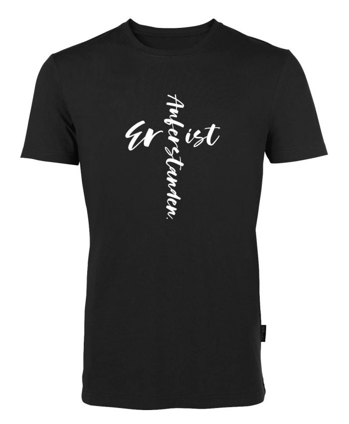 Er ist auferstanden - Kreuz Motiv - Bio-Shirt Männer rundhals – Bild 4