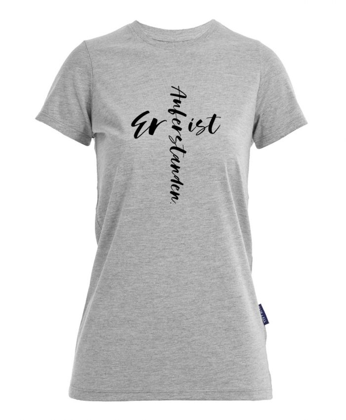 Er ist auferstanden - Kreuz Motiv - Bio-Shirt Frauen rundhals – Bild 1