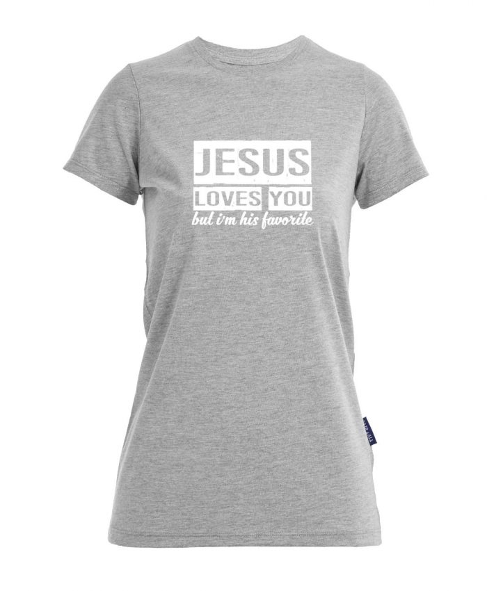 Jesus loves you but I'm his favorite - Bio-Shirt Frauen rundhals – Bild 2