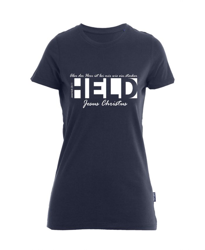 Jeremia 20, 11 - Ein starker Held - Bio-Shirt Frauen rundhals – Bild 1