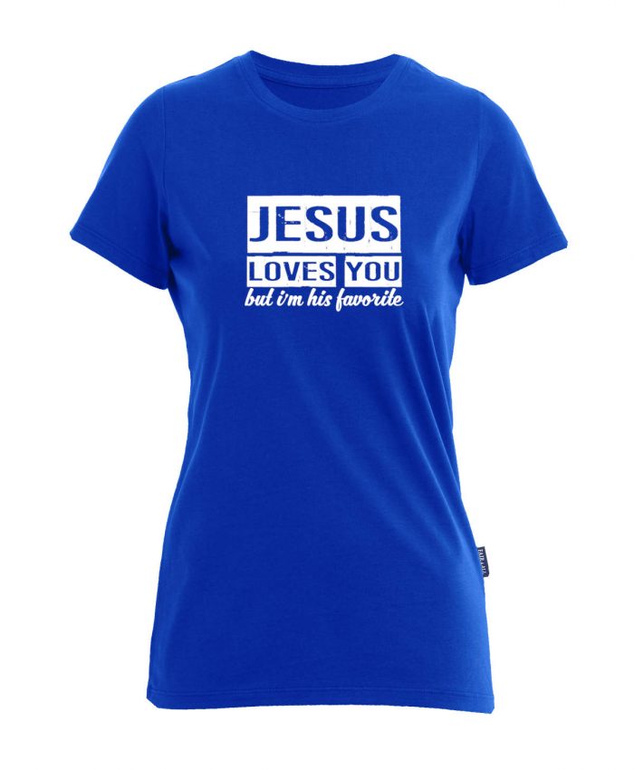 Jesus loves you but I'm his favorite - Bio-Shirt Frauen rundhals – Bild 4