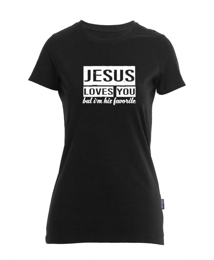 Jesus loves you but I'm his favorite - Bio-Shirt Frauen rundhals – Bild 5