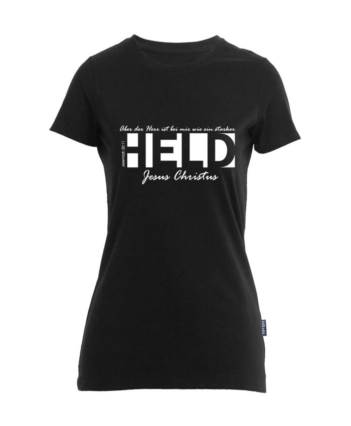 Jeremia 20, 11 - Ein starker Held - Bio-Shirt Frauen rundhals – Bild 5