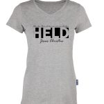 Jeremia 20, 11 - Ein starker Held - Bio-Shirt Frauen V-Ausschnitt