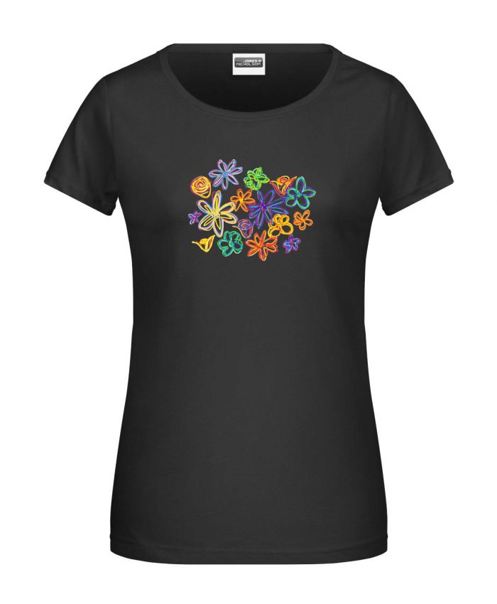 Handdrawn-Flowers - Bio-Shirt Frauen rundhals – Bild 10