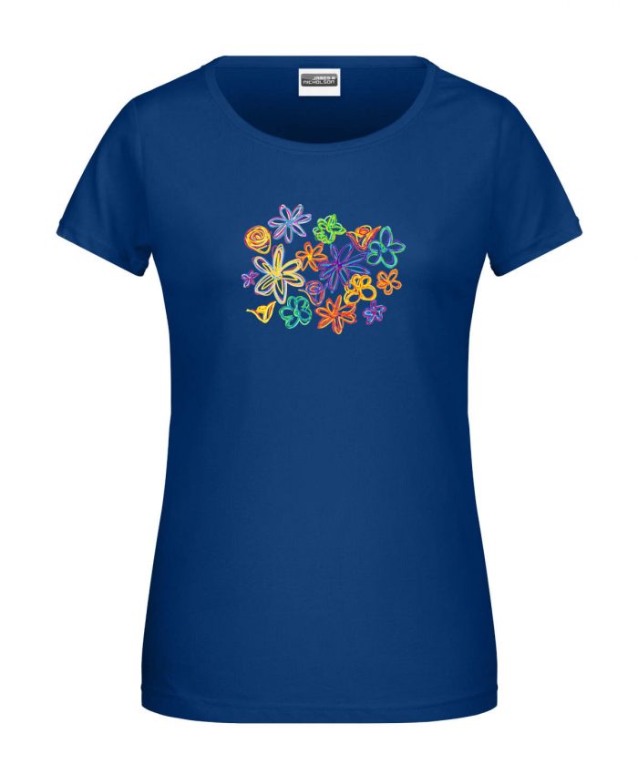 Handdrawn-Flowers - Bio-Shirt Frauen rundhals – Bild 7