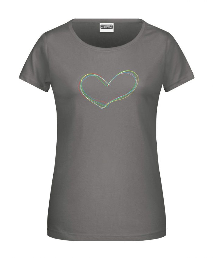 Handdrawn-Heart - Bio-Shirt Frauen rundhals – Bild 4