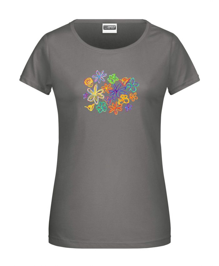 Handdrawn-Flowers - Bio-Shirt Frauen rundhals – Bild 5