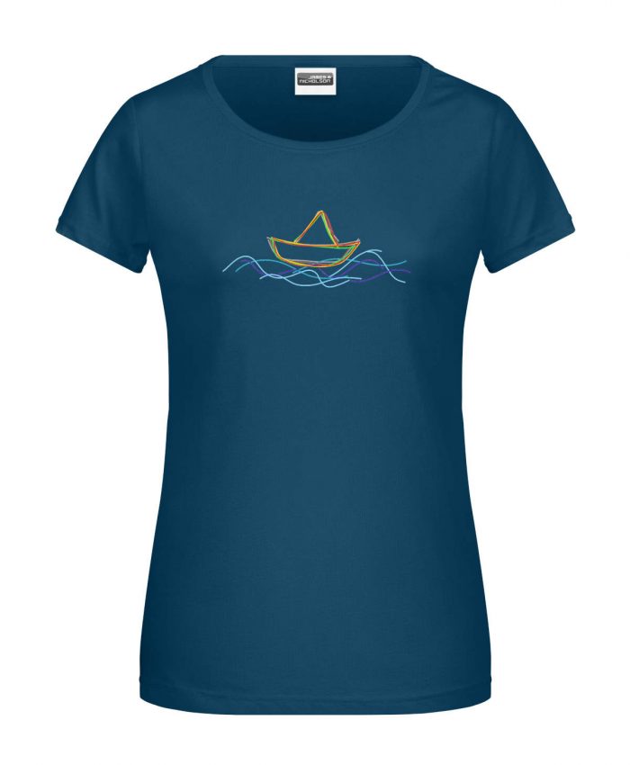Handdrawn-Boat - Bio-Shirt Frauen rundhals – Bild 3