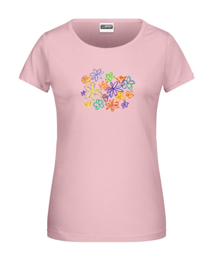 Handdrawn-Flowers - Bio-Shirt Frauen rundhals – Bild 8