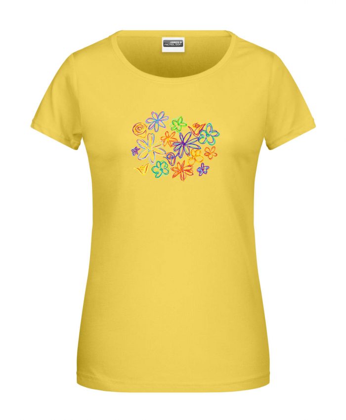Handdrawn-Flowers - Bio-Shirt Frauen rundhals – Bild 9