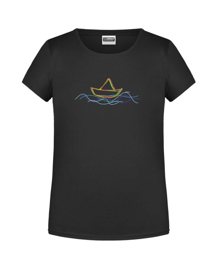 Handdrawn-Boat - Bio-Shirt Mädchen rundhals – Bild 9