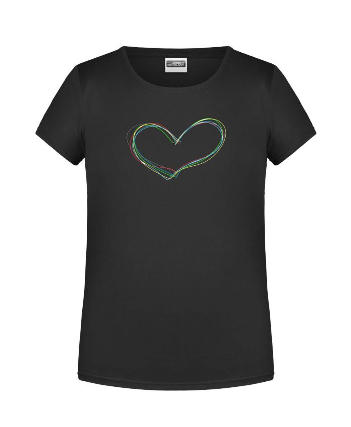 Handdrawn-Heart - Bio-Shirt Mädchen rundhals – Bild 7