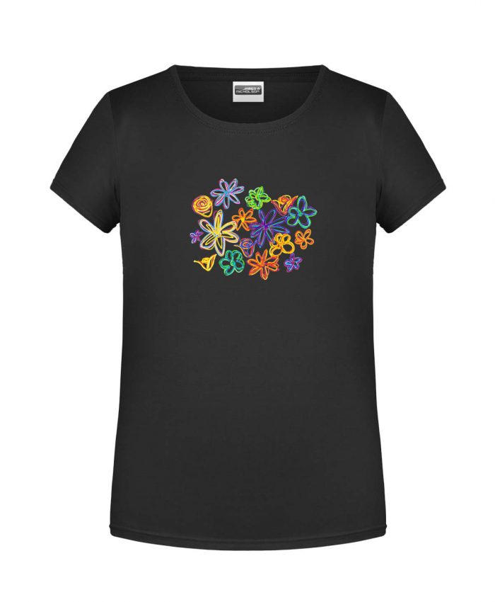 Handdrawn-Flowers - Bio-Shirt Mädchen rundhals – Bild 10