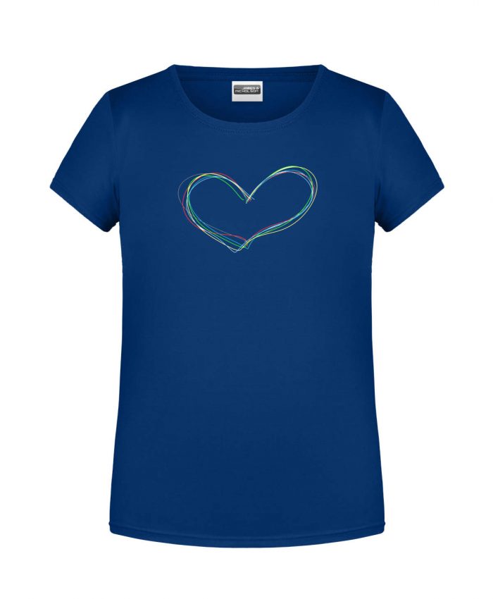 Handdrawn-Heart - Bio-Shirt Mädchen rundhals – Bild 1