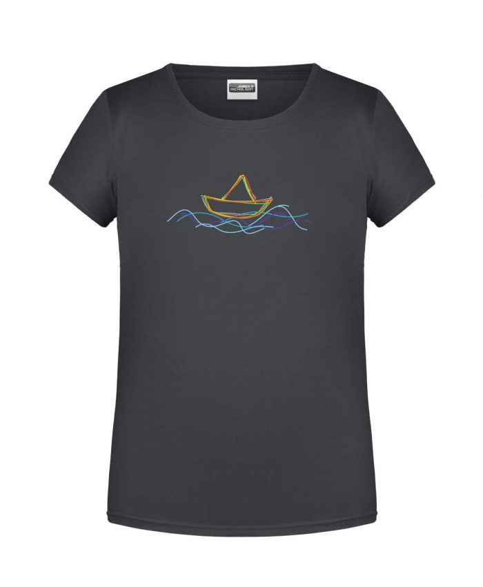Handdrawn-Boat - Bio-Shirt Mädchen rundhals – Bild 4