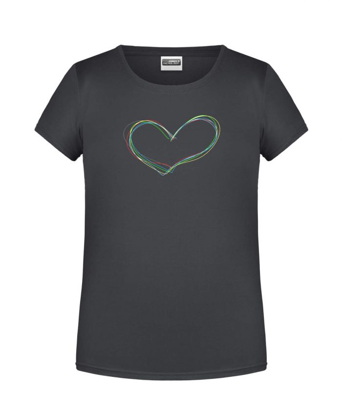 Handdrawn-Heart - Bio-Shirt Mädchen rundhals – Bild 3
