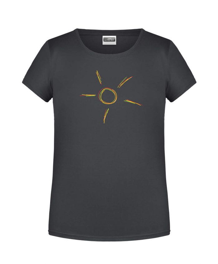 Handdrawn-Sun - Bio-Shirt Mädchen rundhals – Bild 5