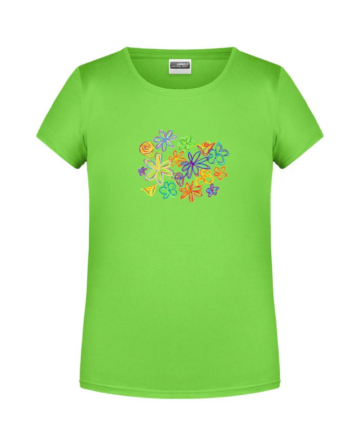 Handdrawn-Flowers - Bio-Shirt Mädchen rundhals – Bild 6