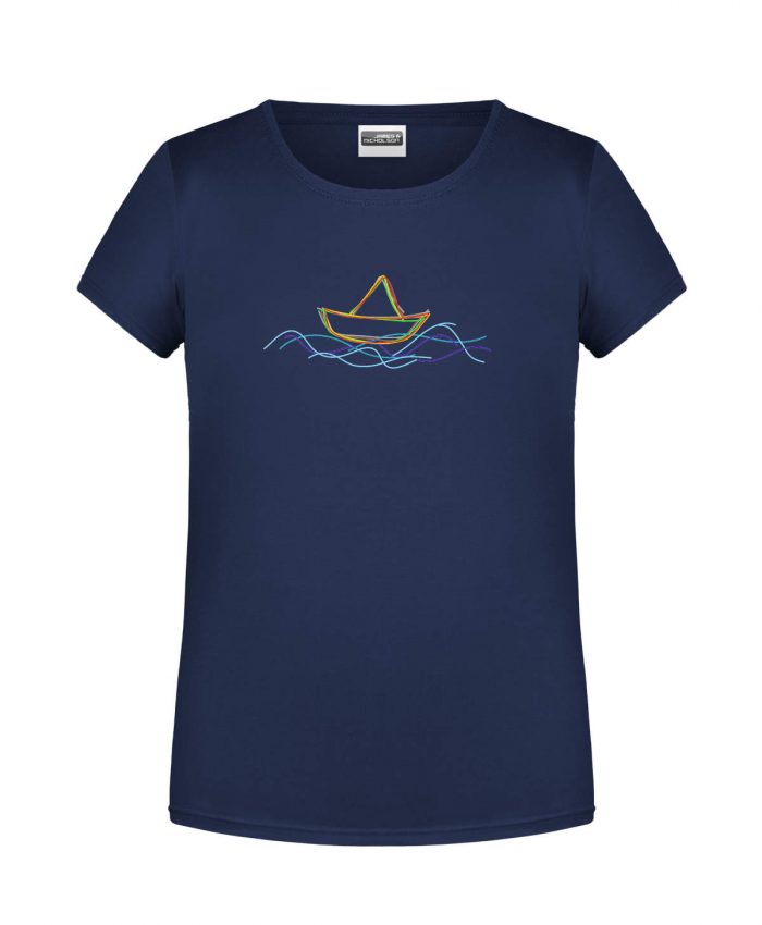 Handdrawn-Boat - Bio-Shirt Mädchen rundhals – Bild 5