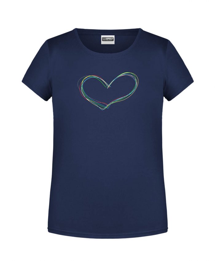Handdrawn-Heart - Bio-Shirt Mädchen rundhals – Bild 5