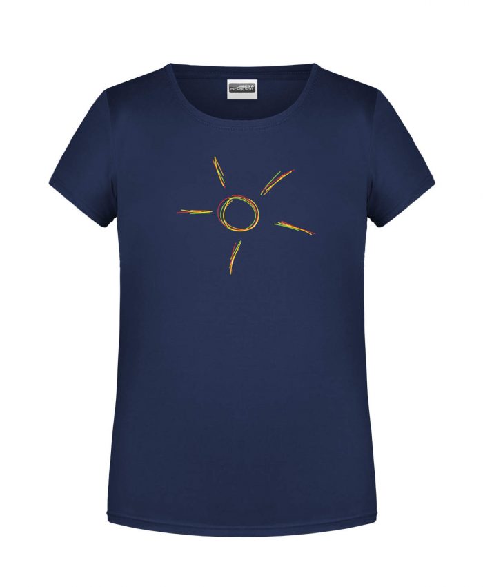 Handdrawn-Sun - Bio-Shirt Mädchen rundhals – Bild 1