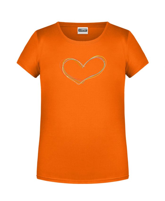Handdrawn-Heart - Bio-Shirt Mädchen rundhals – Bild 6