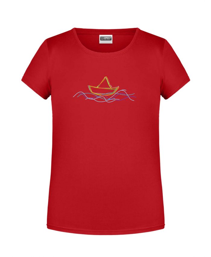 Handdrawn-Boat - Bio-Shirt Mädchen rundhals – Bild 3