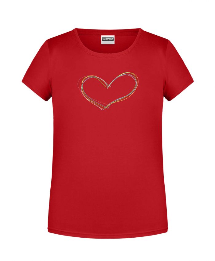 Handdrawn-Heart - Bio-Shirt Mädchen rundhals – Bild 4