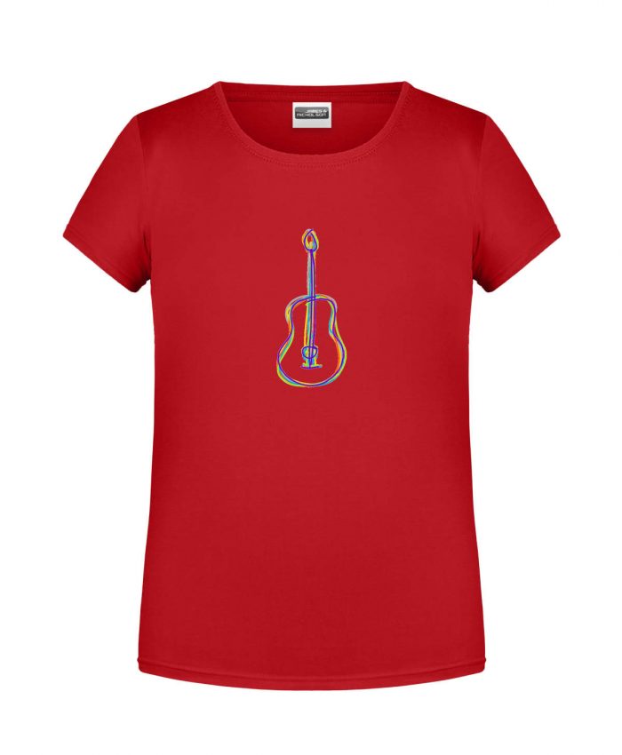 Handdrawn-Guitar - Bio-Shirt Mädchen rundhals – Bild 4