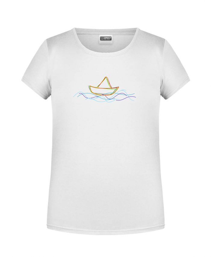 Handdrawn-Boat - Bio-Shirt Mädchen rundhals – Bild 10