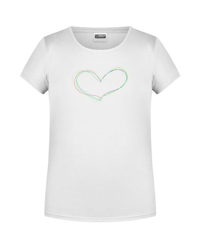 Handdrawn-Heart - Bio-Shirt Mädchen rundhals – Bild 8