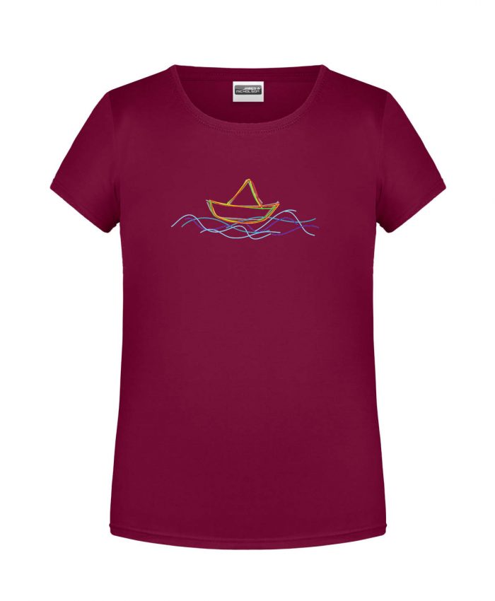Handdrawn-Boat - Bio-Shirt Mädchen rundhals – Bild 1