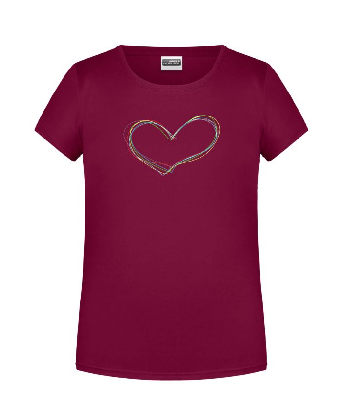 Handdrawn-Heart - Bio-Shirt Mädchen rundhals – Bild 2