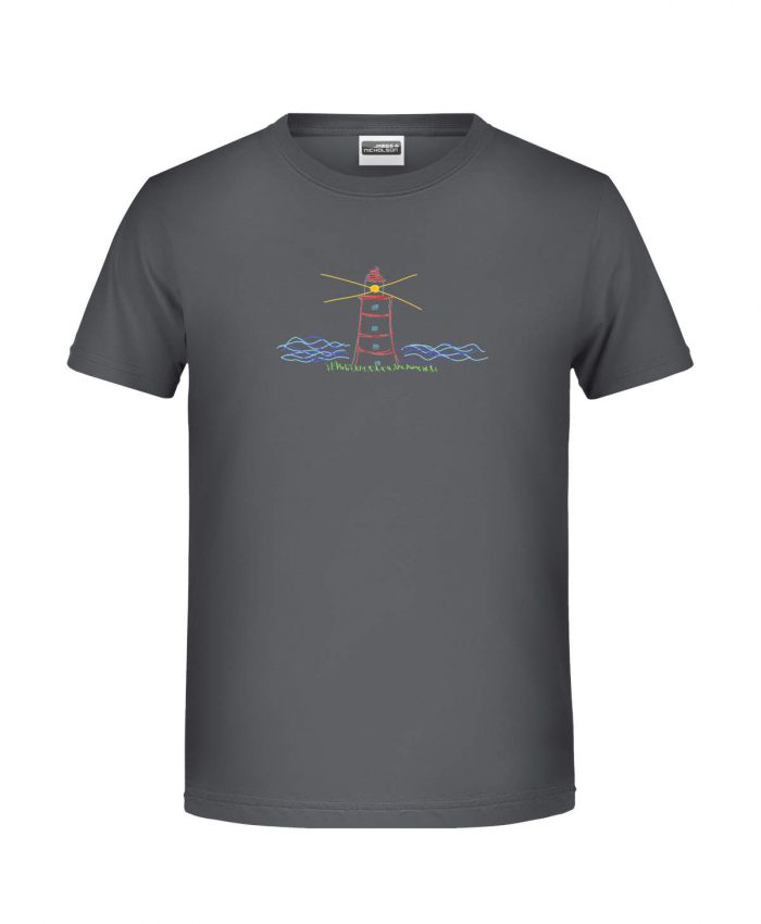 Handdrawn-lighttower - Bio-Shirt Jungen rundhals – Bild 1