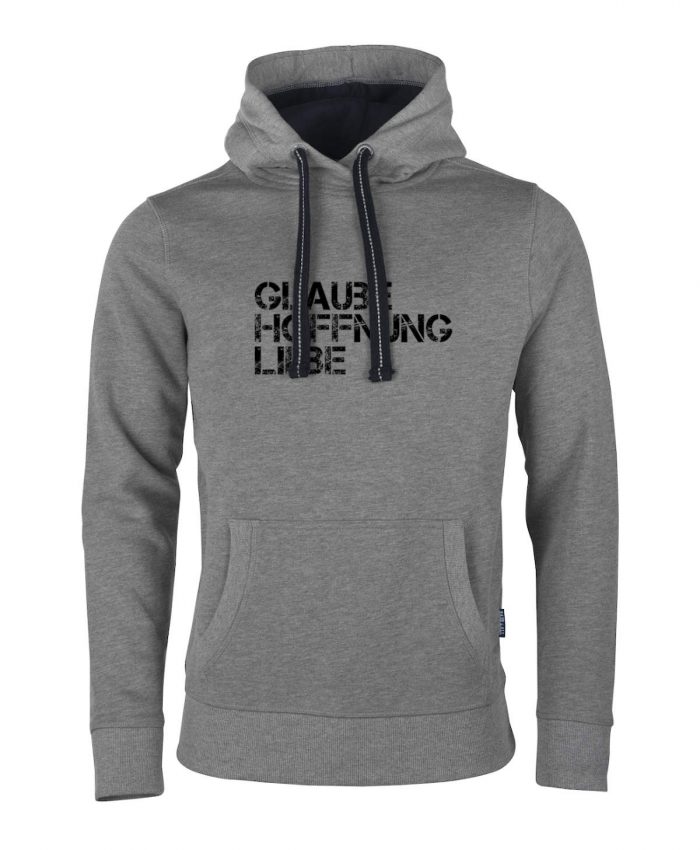 900-graumeliert-026 Glaube Hoffnung Liebe – Hoodie Unisex – Bild 1