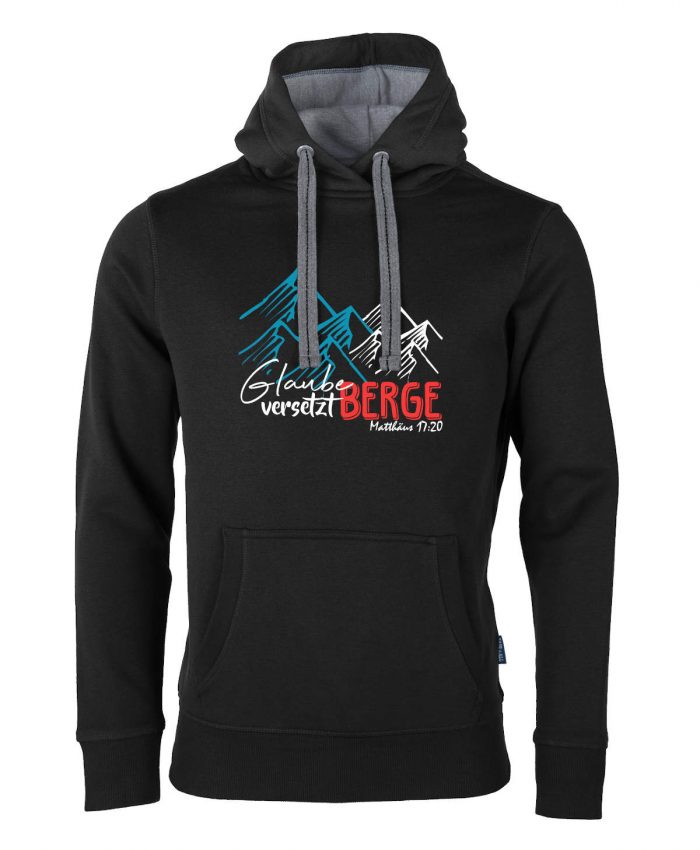 Glaube versetzt Berge - Matthäus 17, 20 – Hoodie Unisex – Bild 3